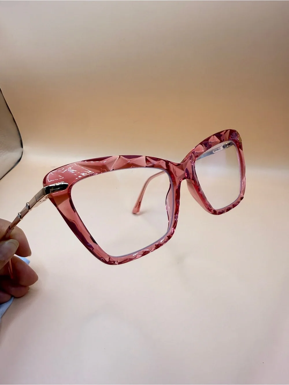 Zeelool Pink Tortoiseshell Women’s Fashion Glasses Frame, No prescription